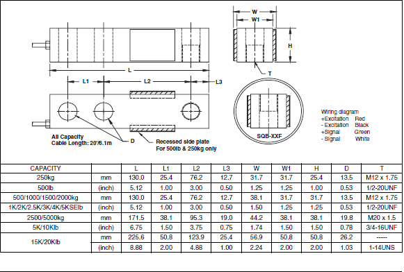 SQB-0.5t,SQB-0.5t稱重傳感器技術(shù)圖