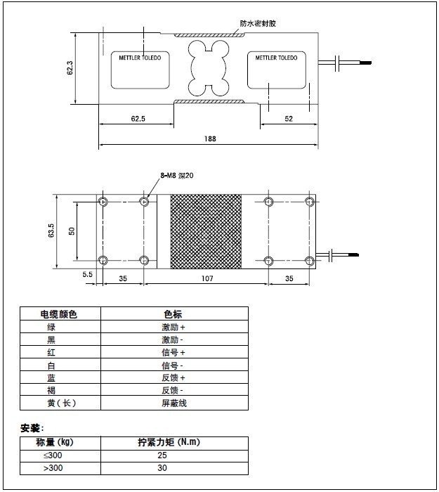 美國(guó)特迪亞1260-250kg稱重傳感器